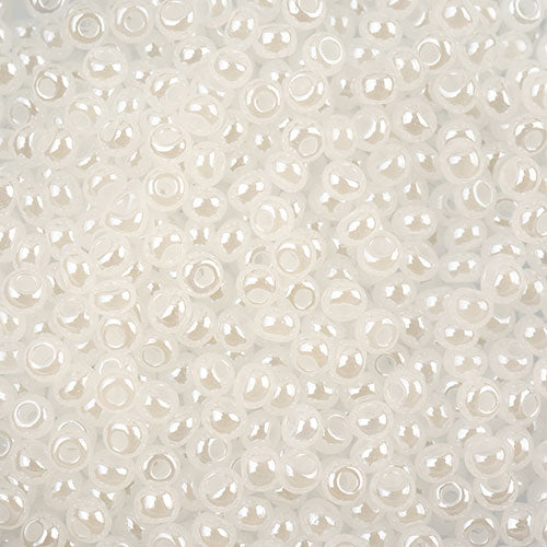 Czech Seed Beads apx 24g Vial 8/0 White Pearl