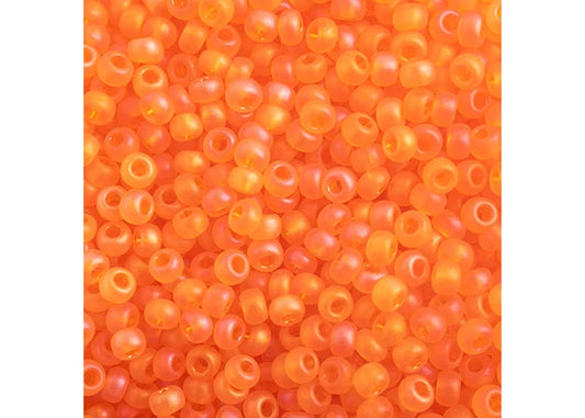 CZECH SEED BEAD APX 22G VIAL 10/0 TRANSPARENT ORANGE MATT AB