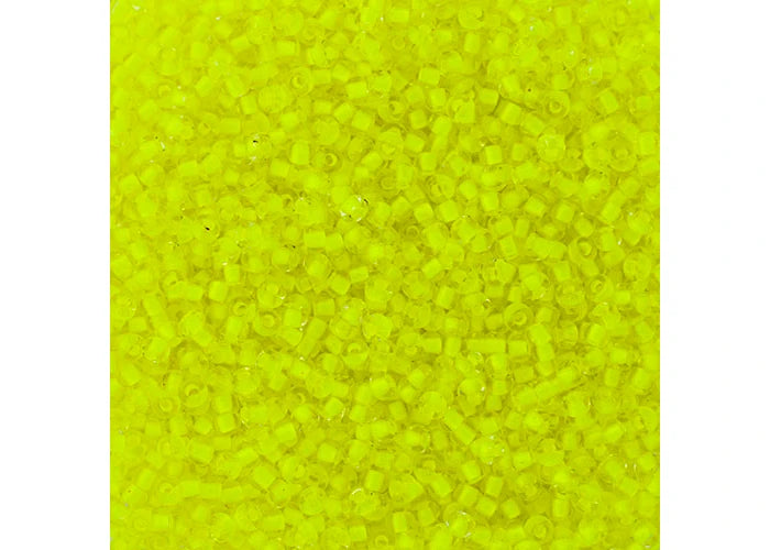 CZECH SEED BEAD APX 22G VIAL 10/0 CRYSTAL C/L NEON YELLOW