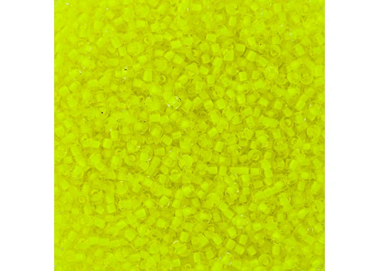 CZECH SEED BEAD APX 22G VIAL 10/0 CRYSTAL C/L NEON YELLOW