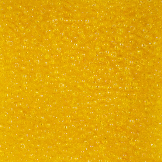 Czech Seed Beads apx. 22g Vial 10/0 Transparent Iris Yellow