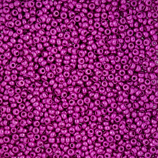 Czech Seed Beads apx. 22g Vial 10/0 Metallic Fuchsia