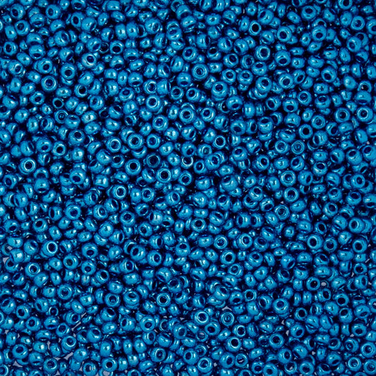 Czech Seed Beads apx. 22g Vial 10/0 Metallic Blue