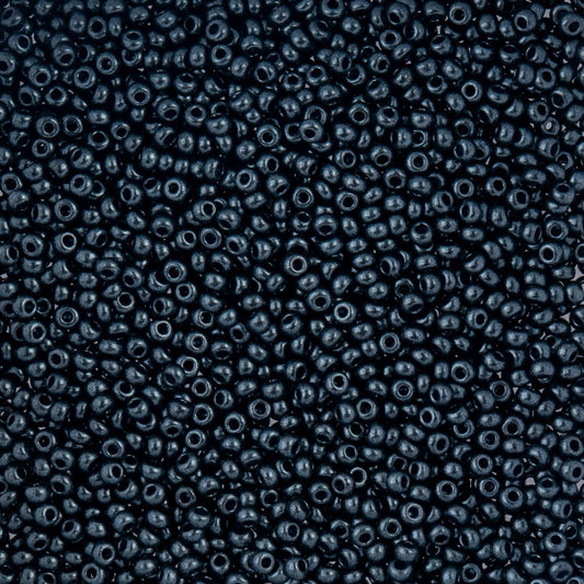 Czech Seed Beads apx. 22g Vial 10/0 Jet-Terra Pearl Blue Dyed