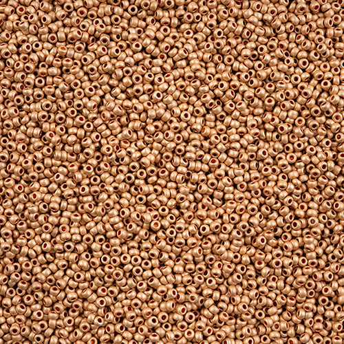 Czech Seed Bead 11/0 Vial Light Coral Pink Terra Metallic Matt apx24g