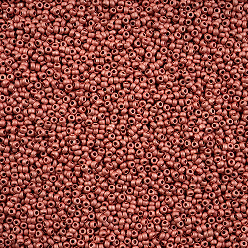 Czech Seed Bead 11/0 Vial Pink Flamingo Terra Metallic Matt apx24g