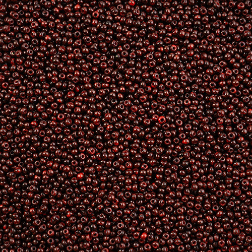 Czech Seed Bead 11/0 Vial Opaque Travertine on Red apx24g