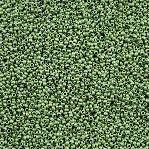 Czech Seed Bead 11/0 Vial Seafoam Green Terra Metallic Matt apx24g