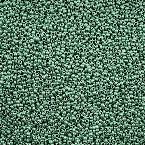 Czech Seed Bead 11/0 Vial Turquoise Blue Terra Metallic Matt apx24g