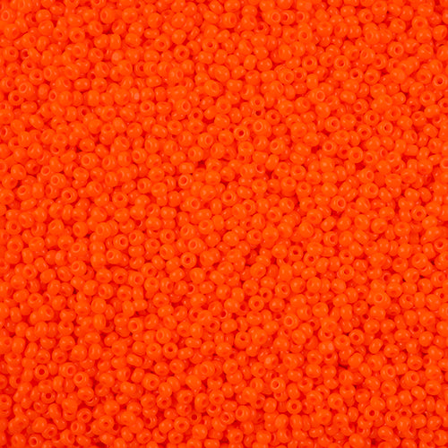 Czech Seed Beads 11/0 Cut apx 13g vial Opaque Orange
