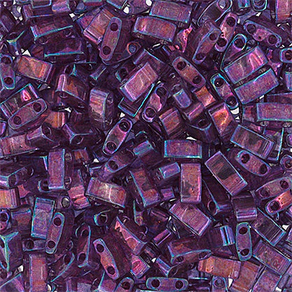 Half Tila Beads #0316 Tr Lt Amethyst Gold Luster 5.2g