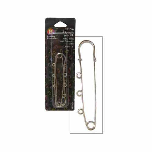 SEWING ESSENTIALS Kilt Pins with 3 Loops - 7.6cm (3″) - Nickel