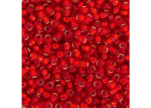 MIYUKI SEED BEAD 15/0 APX.22G FLAME RED SILVER LINED