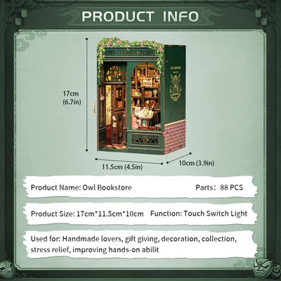 CUTEBEE DIY Book Nook Kit  Owl Bookstore