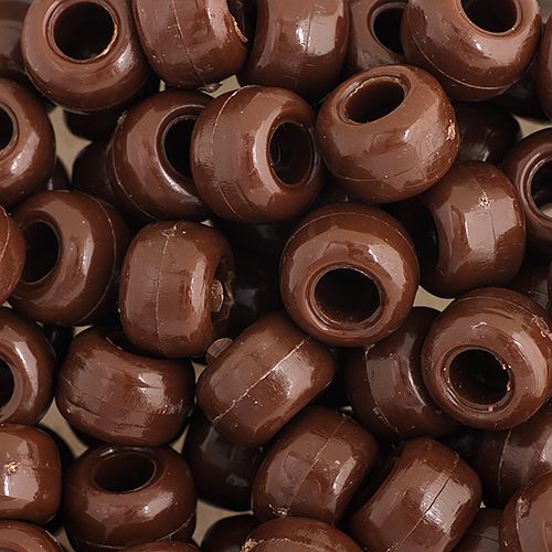 Crow Bead/Pony Bead Opaque 9mm Brown