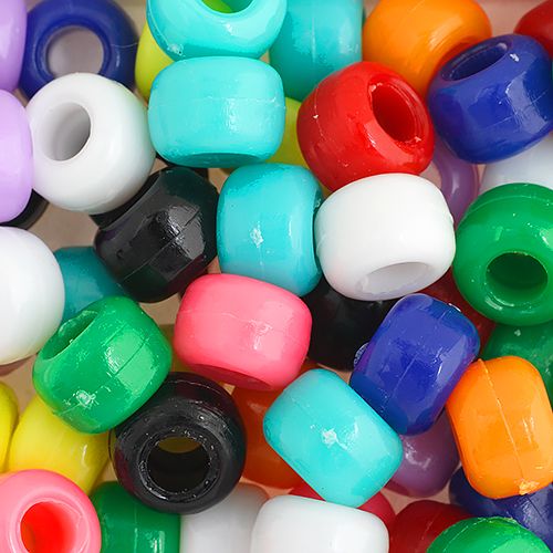 Crow Bead/Pony Bead Opaque 9mm Multi