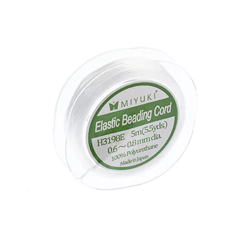 Miyuki Elastic Beading Cord 5m White apx 0.6mm to 0.8mm