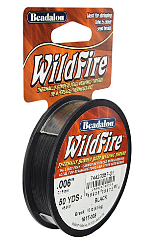 Beadalon - Wildfire .006in/0.15mm Black 50yd (45m)