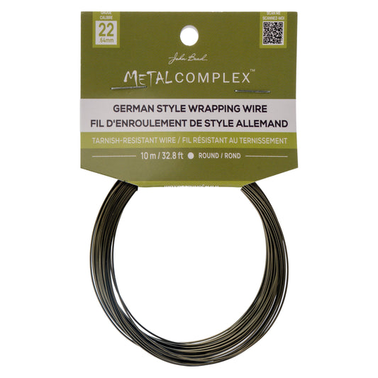 Metal Complex German Style Wire No-Tarnish RND 22ga (0.64mm) 32.8ft (10m) Hematite