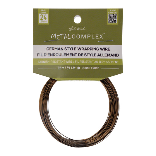Metal Complex German Style Wire No-Tarnish RND 24ga (0.51mm) 39.4ft (12m) Antique Brass