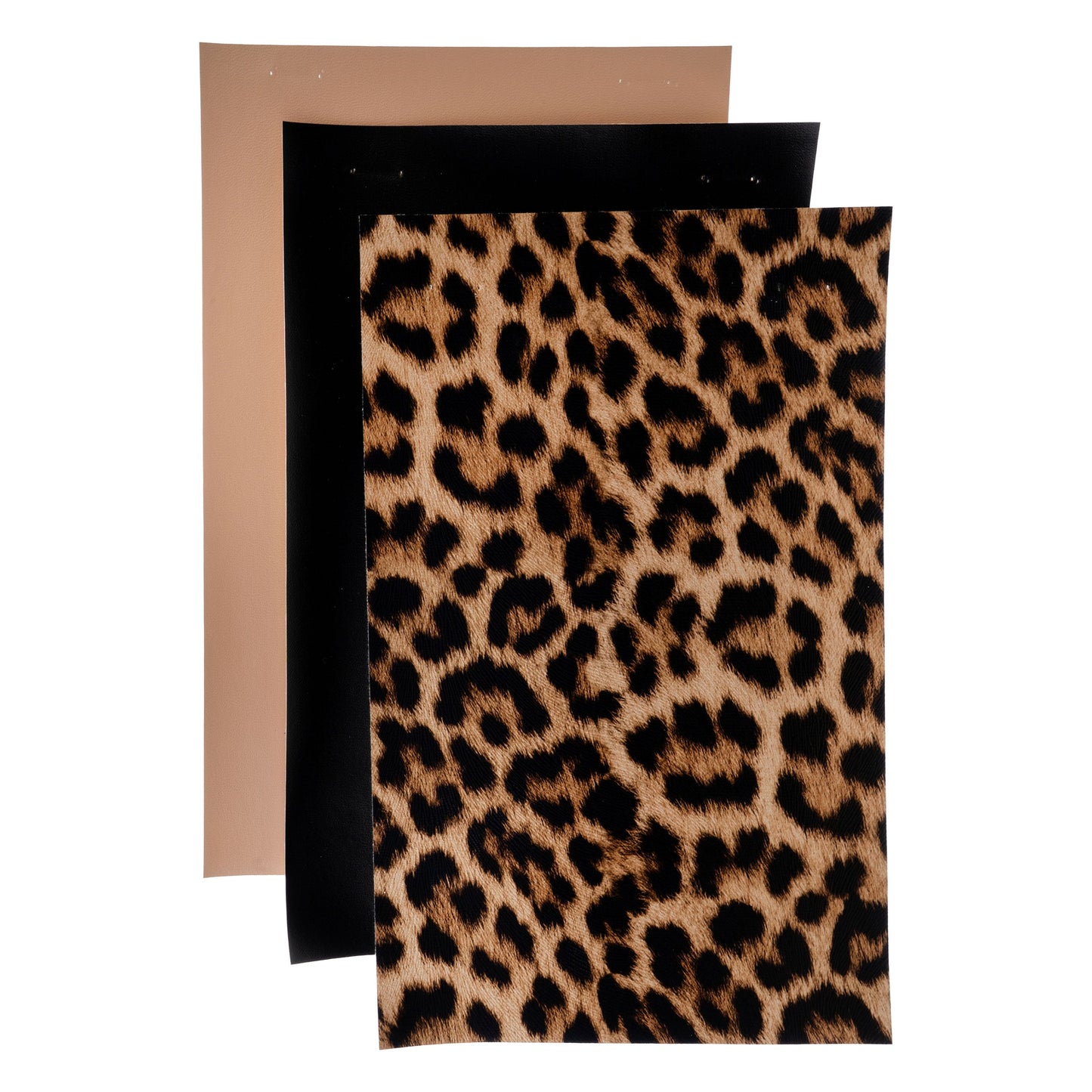 PrettyBack Faux Leather Sheet 5x8in Animal Print/Light Brown/Black 3pcs