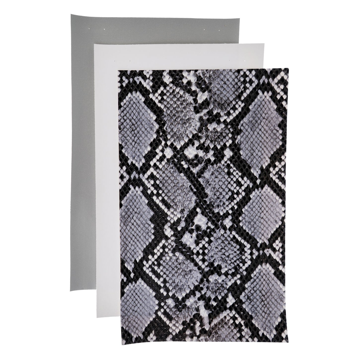 PrettyBack Faux Leather Sheet 5x8in Animal Print/Grey/White 3pcs