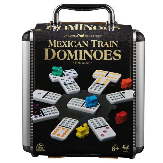 DOMINOES - MEXICAN TRAIN - DOUBLE 12 - COLOR - DLX w/CASE