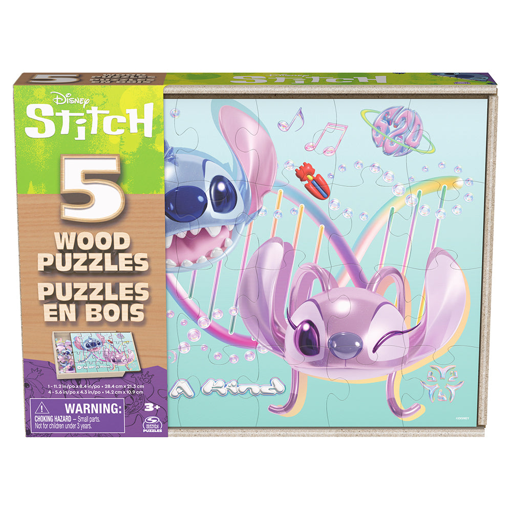 Wooden Puzzles 5-in-1 - Stitch