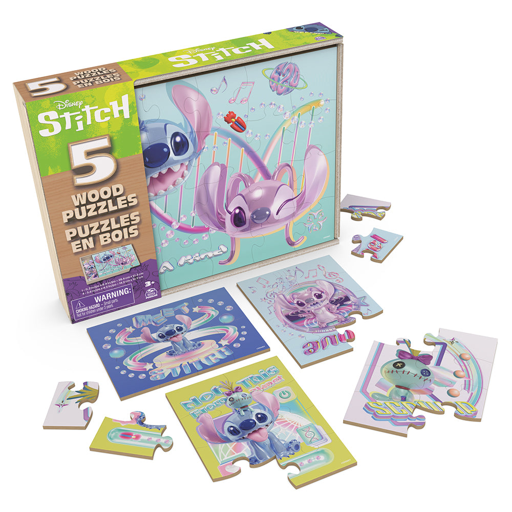 Wooden Puzzles 5-in-1 - Stitch