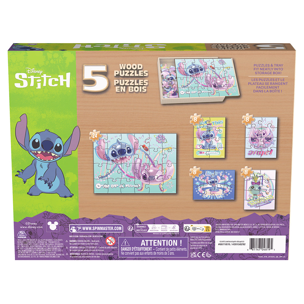 Wooden Puzzles 5-in-1 - Stitch