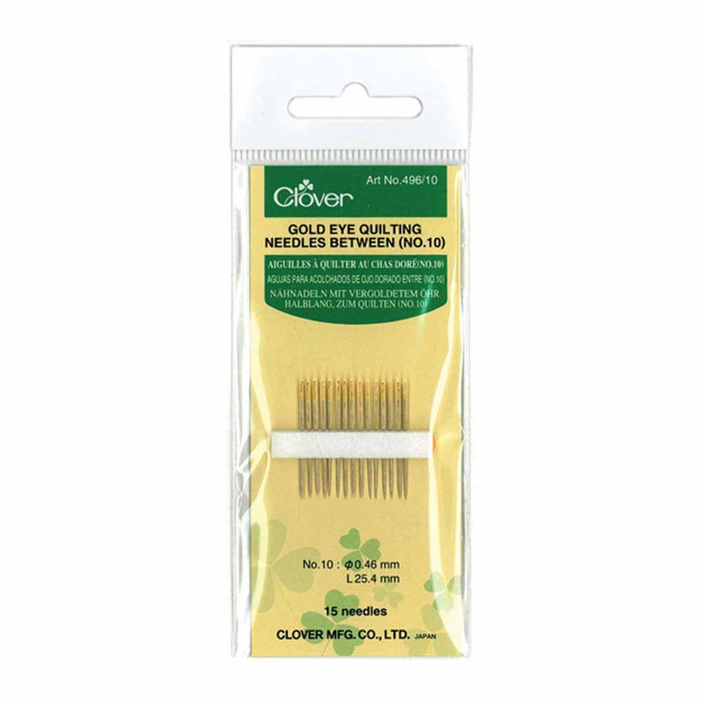 CLOVER 496/10 - Gold Eye Quilting Needles #10