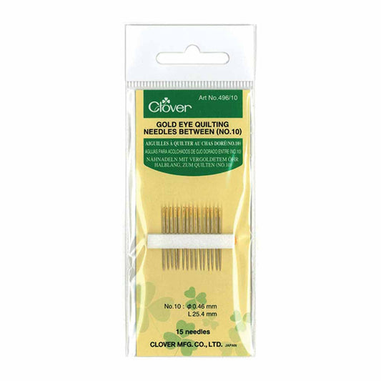 CLOVER 496/10 - Gold Eye Quilting Needles #10
