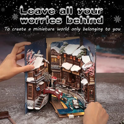 CUTEBEE DIY Book Nook Kit  Kyoto Snow Whisper