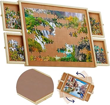 1500 Piece Rotating Puzzle Board with Drawers and Cover