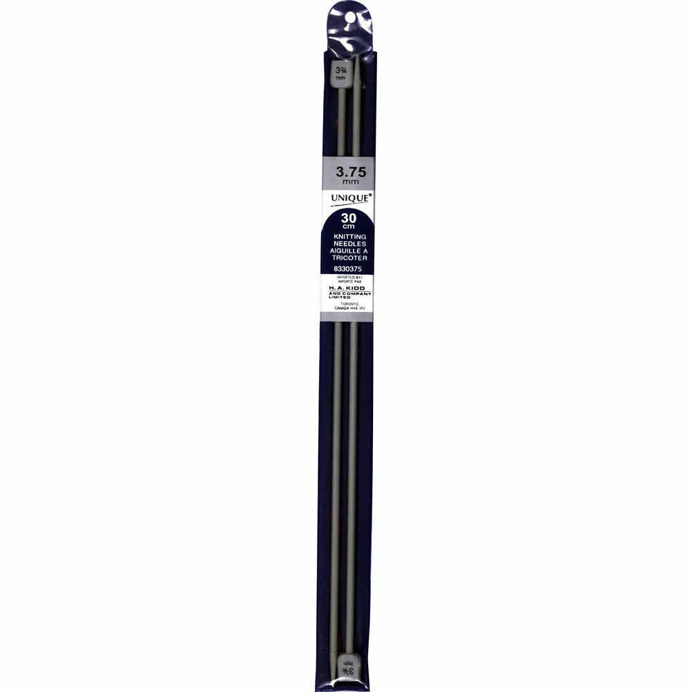 UNIQUE KNITTING Single Point Knitting Needles 30cm (12″) Aluminum - 3.75mm/US 5