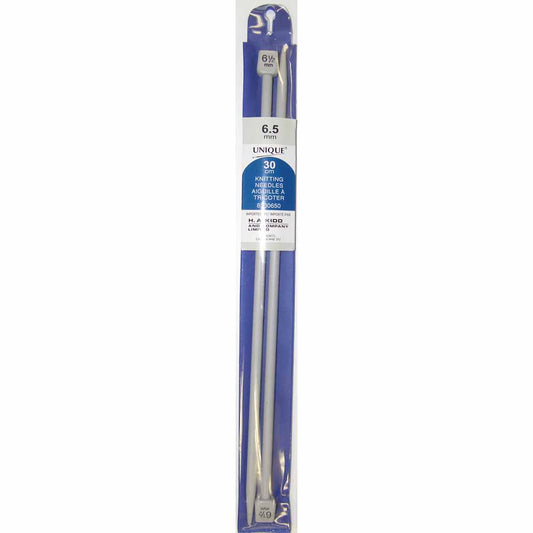 UNIQUE KNITTING Single Point Knitting Needles 30cm (12″) Plastic - 6.5mm/US 10.5