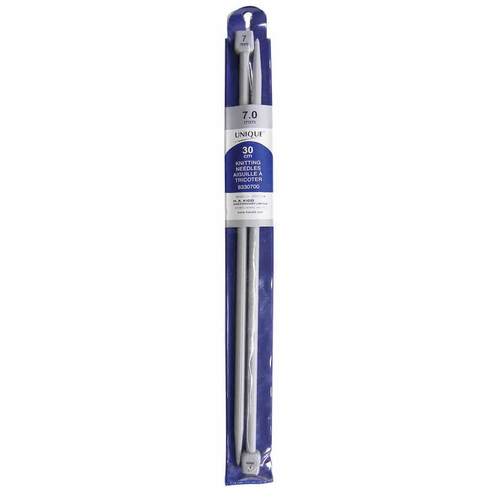 UNIQUE KNITTING Single Point Knitting Needles 30cm (12″) Plastic - 7mm