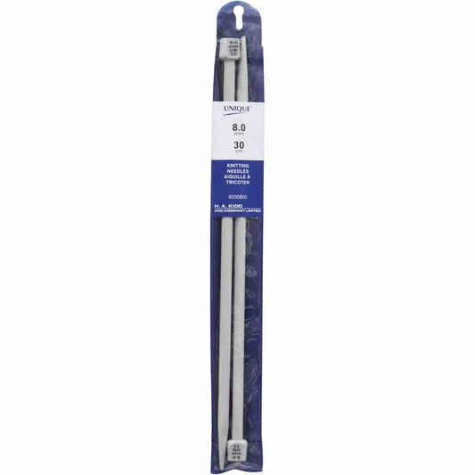 UNIQUE KNITTING Single Point Knitting Needles 30cm (12″) Plastic - 8mm/US 11