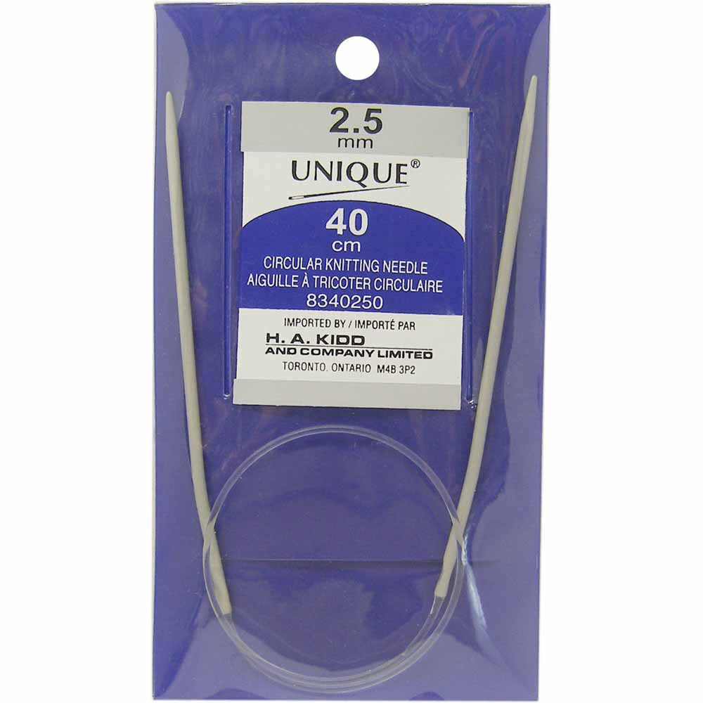 UNIQUE KNITTING Circular Knitting Needles 40cm (16″) Aluminum - 2.5mm