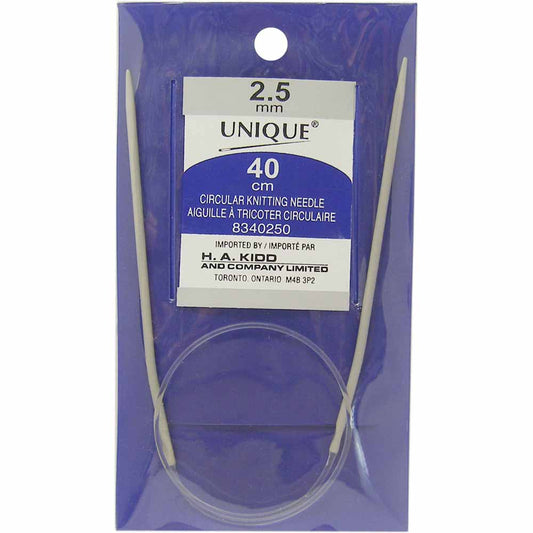 UNIQUE KNITTING Circular Knitting Needles 40cm (16″) Aluminum - 2.5mm