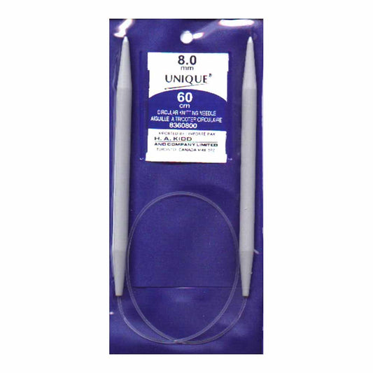 UNIQUE KNITTING Circular Knitting Needles 60cm (24″) Plastic - 8mm/US 11