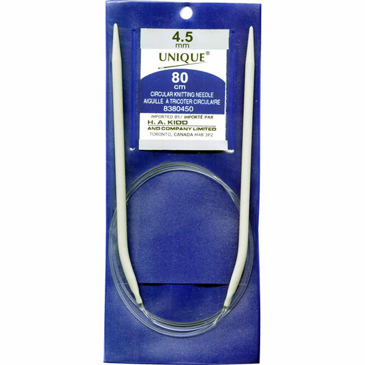 UNIQUE KNITTING Circular Knitting Needles 80cm (32″) Aluminum - 4.5mm/US 7