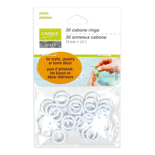 UNIQUE CRAFT 1⁄2″ Cabone Rings - 30pcs.