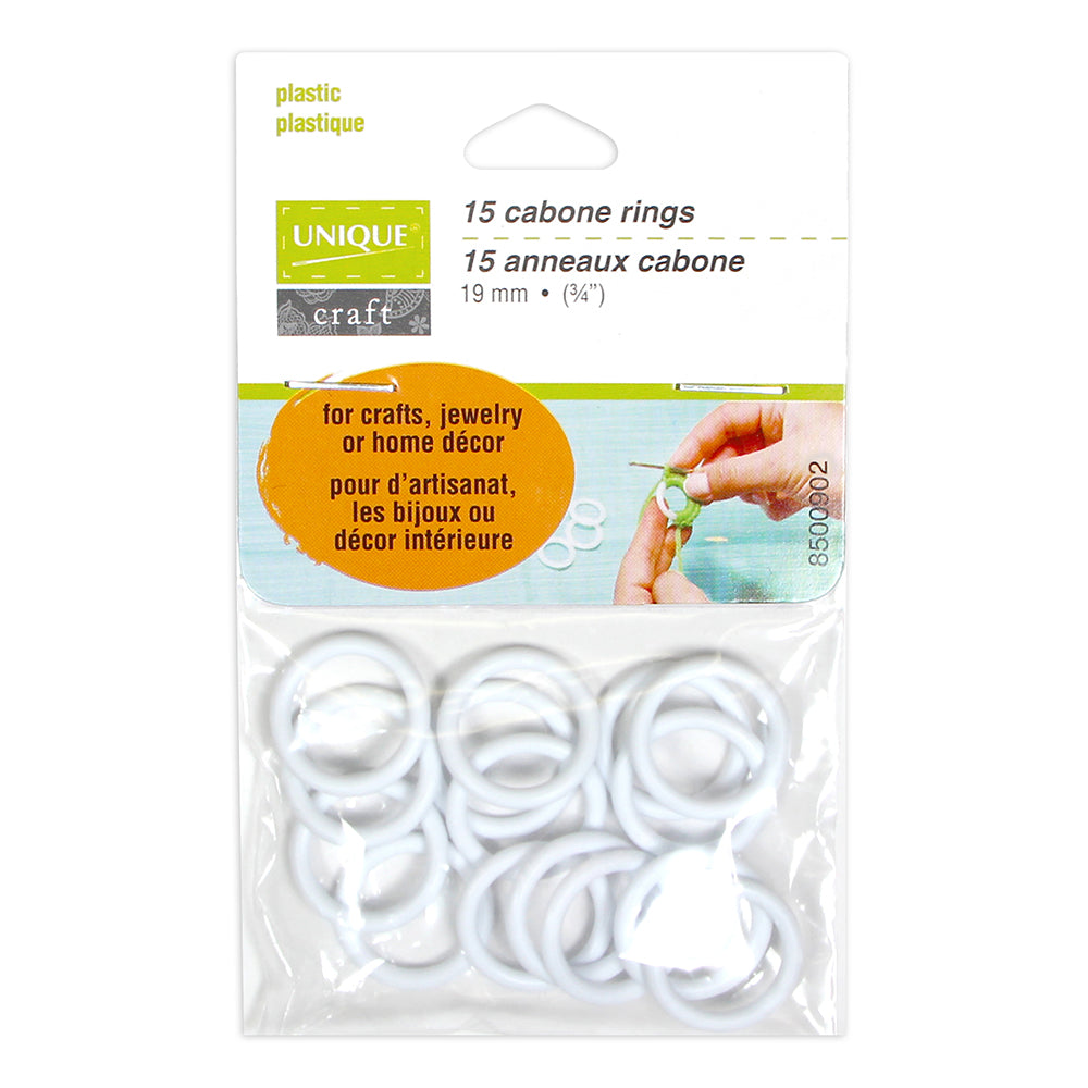 UNIQUE CRAFT 3⁄4″ Cabone Rings - 15pcs.