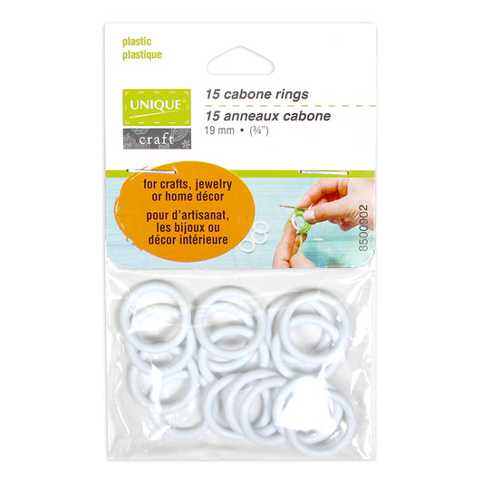 UNIQUE CRAFT 3⁄4″ Cabone Rings - 15pcs.