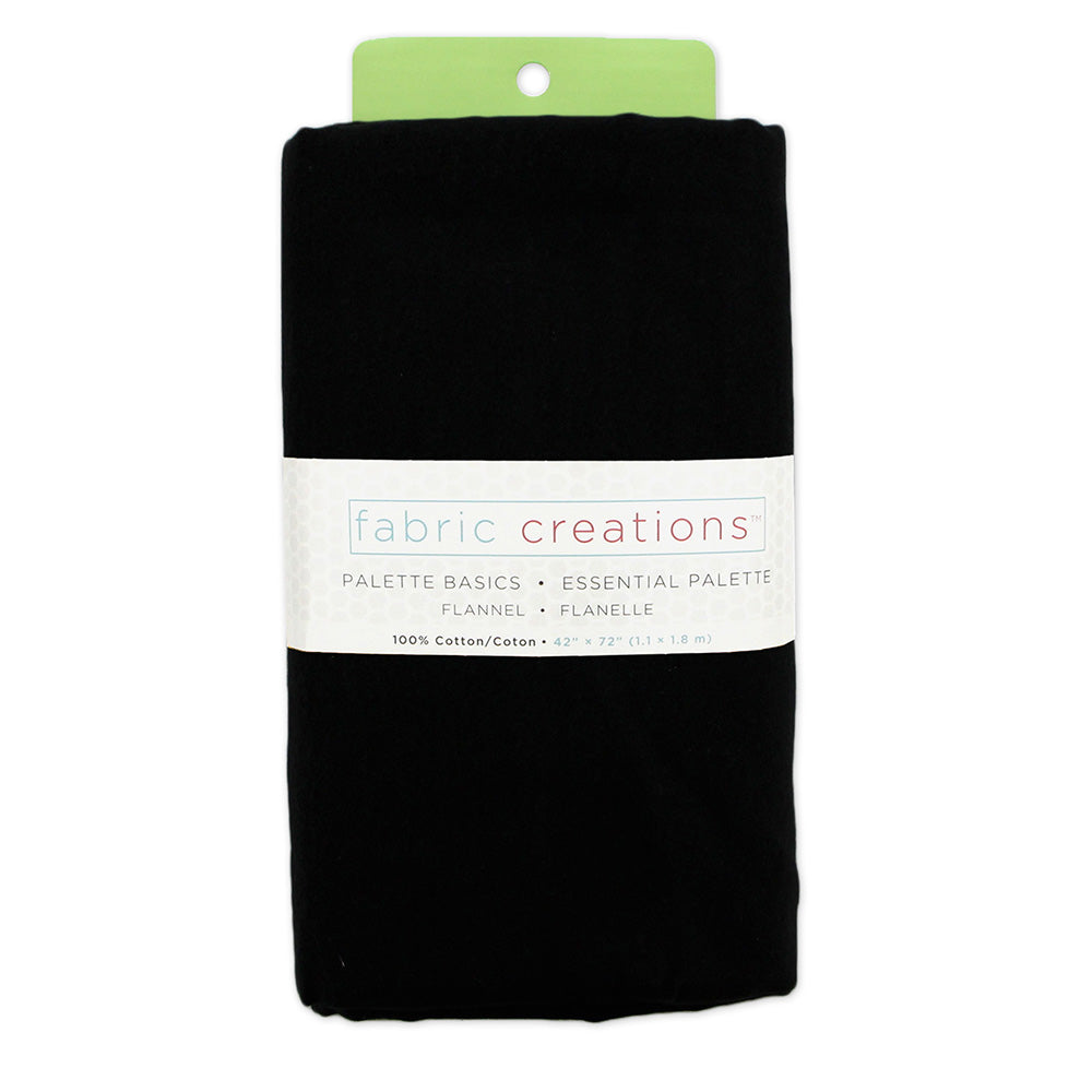 FABRIC CREATIONS Flannel Solids Fabric - Black - 1.8 x 1m (2yds x 42in)