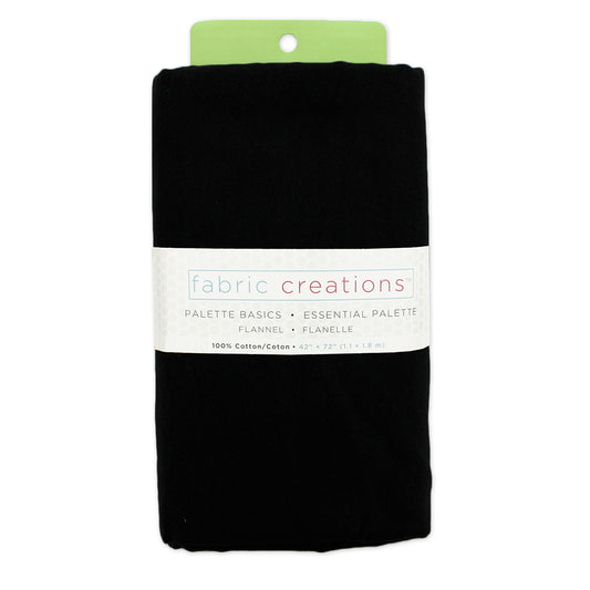 FABRIC CREATIONS Flannel Solids Fabric - Black - 1.8 x 1m (2yds x 42in)