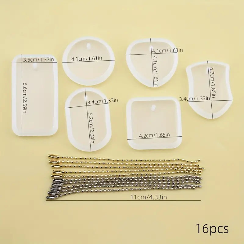 16pcs/set DIY Epoxy Resin Mold- Tags