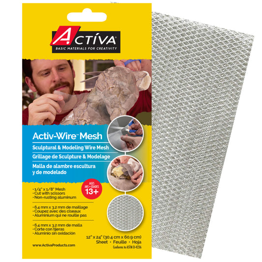 Activ-Wire Mesh Sculptural & Modeling Wire Mesh, 12" x 24" Sheet (Large Weave)