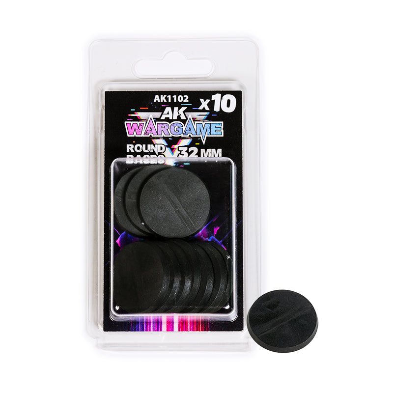 AK Interactive Plastic Wargame Bases. Round Base 32mm (10 Units)